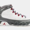 Air Jordan 9 Retro Fire Red Grade School Lifestyle Shoes (White/Red) Free Shipping