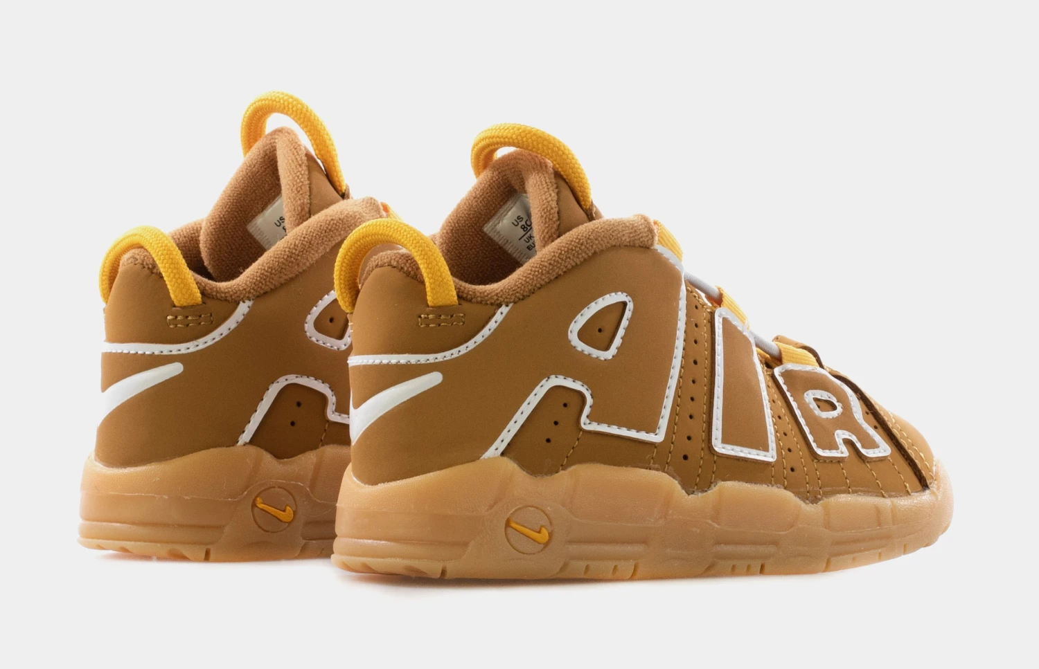 Nike Air More Uptempo Wheat Infant Toddler Basketball Shoes (Wheat/White/Pollen/Gum Light Brown) - Image 6
