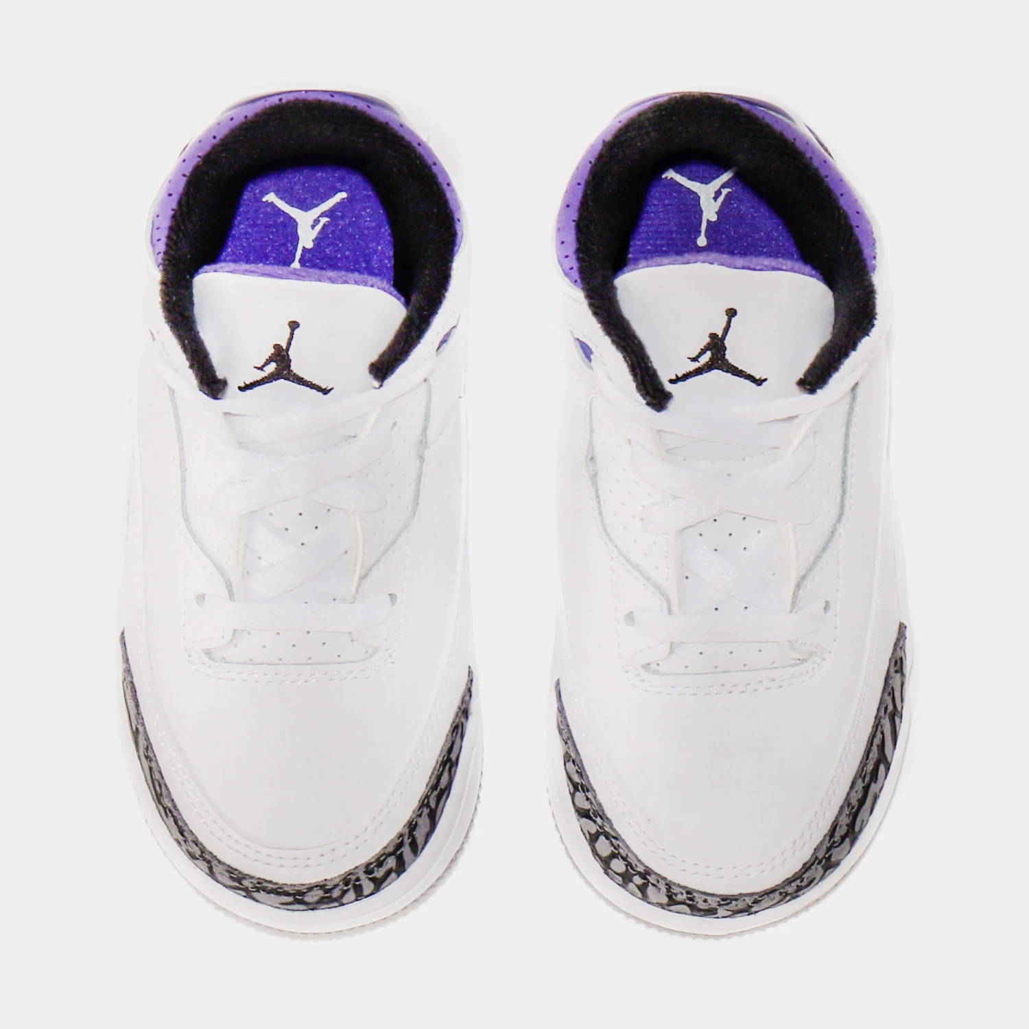 Air Jordan 3 Retro Dark Iris Infant Toddler Lifestyle Shoes (White/Purple) Free Shipping - Image 4