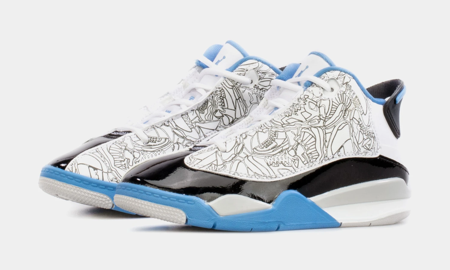 Air Jordan Dub Zero Preschool Lifestyle Shoes (White/Blue) - Image 4