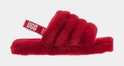 Ugg Fluff Yeah Grade School Slide On Sandals (Red)