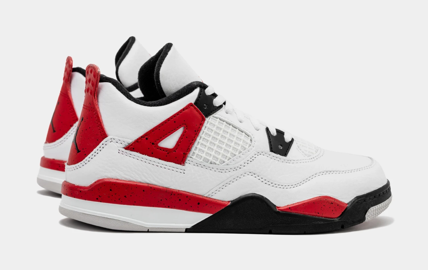 Air Jordan 4 Retro Red Cement Preschool Lifestyle Shoes (White/Red) Free Shipping - Image 6