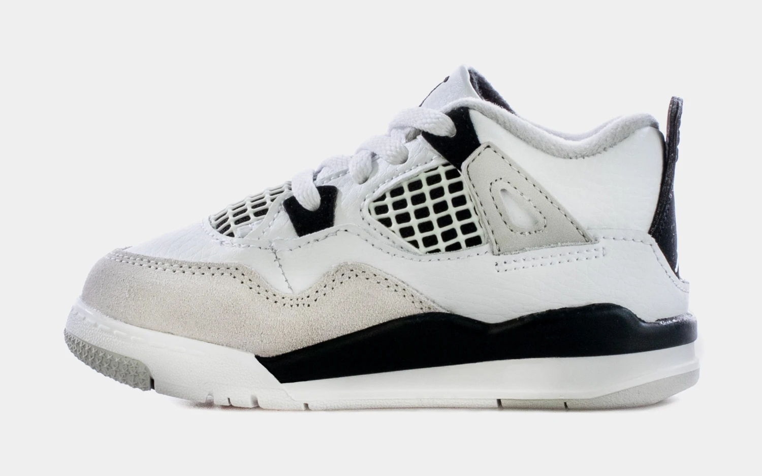 Air Jordan 4 Military Black Infant Toddler Lifestyle Shoes (Black/White) - Image 2