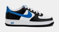 Nike Air Force 1 Low Grade School Lifestyle Shoes (Black/Blue)