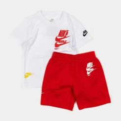 Nike Multi Futura Short Preschool Set (White/Red)