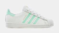 ADIDAS Superstar Grade School Lifestyle Shoe (White/Mint Green)