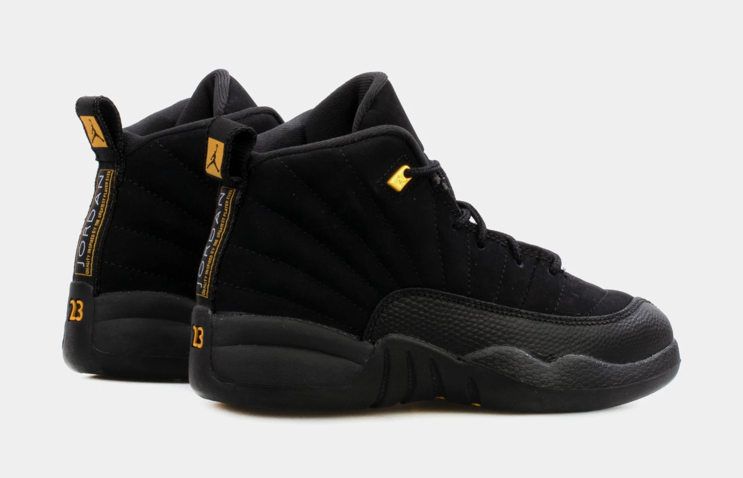 Air Jordan 12 Retro Black Taxi Preschool Lifestyle Shoes (Black) Free Shipping - Image 6