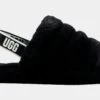 Ugg Fluff Yeah Grade School Slide On Sandal (Black)