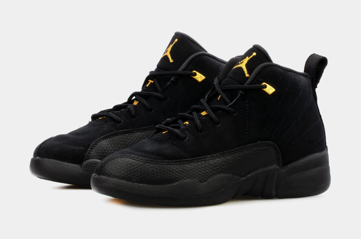 Air Jordan 12 Retro Black Taxi Preschool Lifestyle Shoes (Black) Free Shipping - Image 4