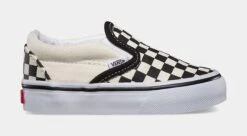 Vans Classic Slip On Checkerboard Infant Toddler Lifestyle Shoes (White/Black)