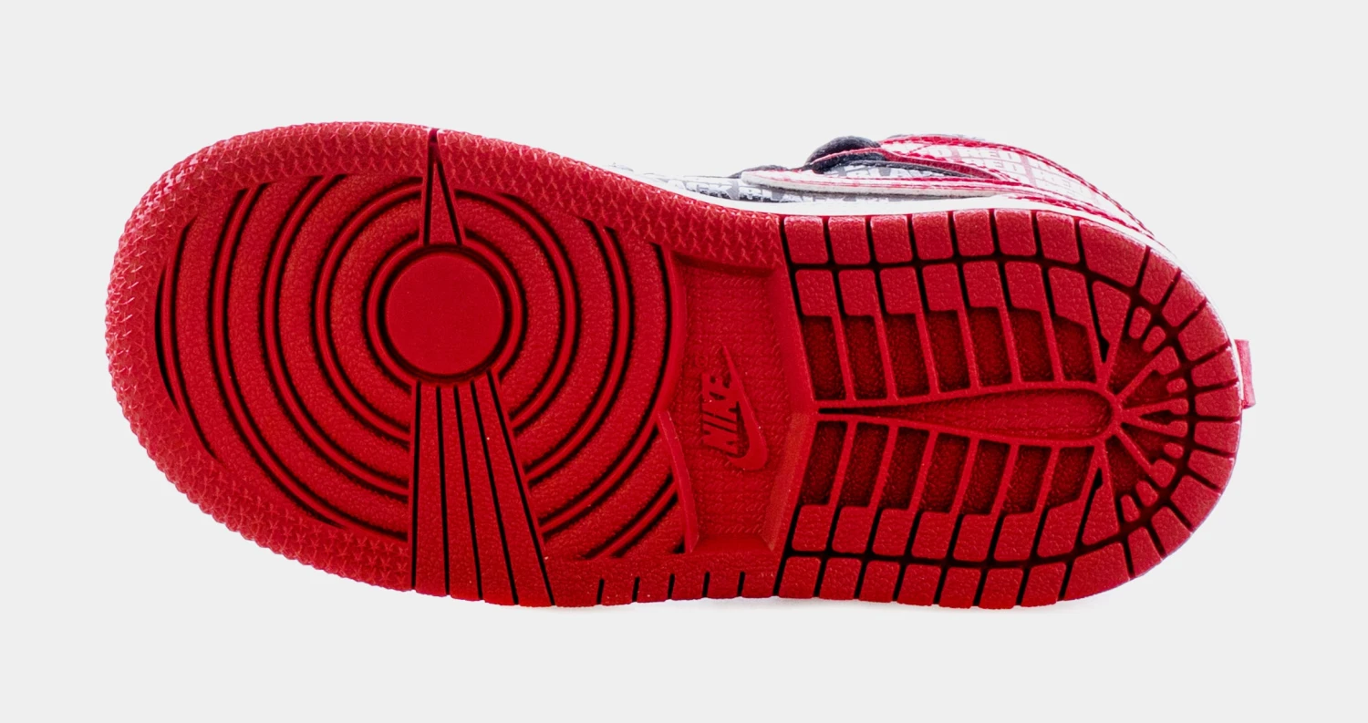 Air Jordan 1 Mid Black + Red = Bred Infant Toddler Lifestyle Shoes (Black/Red) - Image 3
