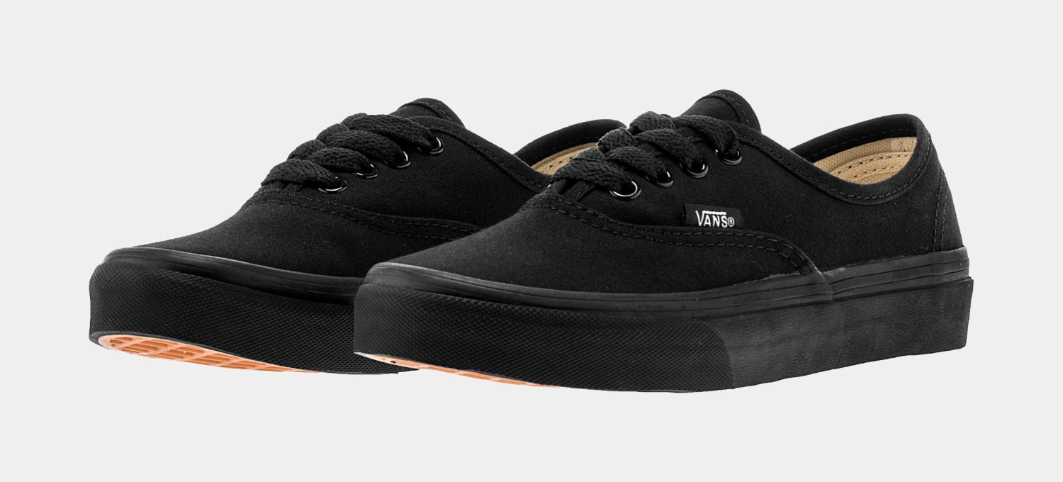 Vans Authentic Low Preschool Skate Shoes (Black) - Image 4