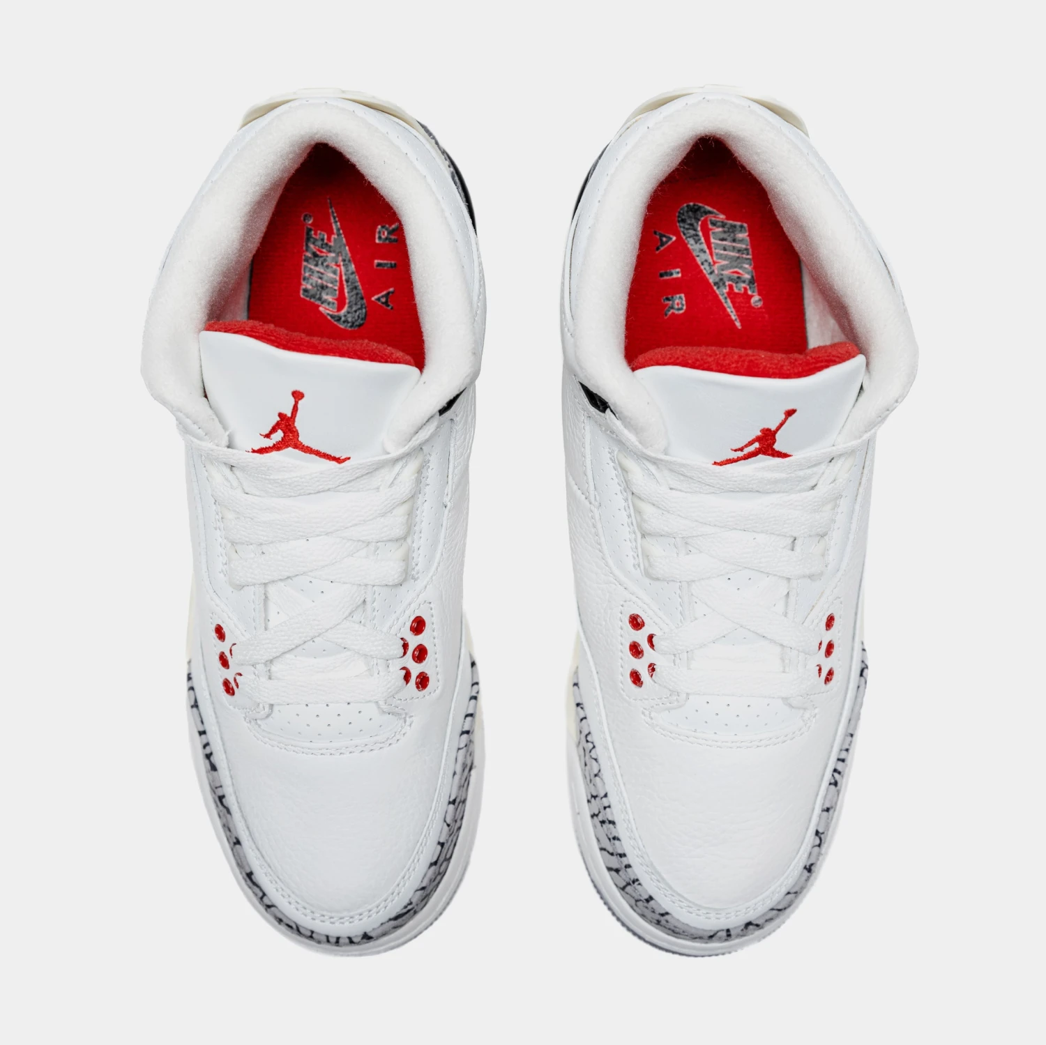 Air Jordan 3 Retro White Cement Reimagined Grade School Lifestyle Shoes (White/Grey) - Image 5