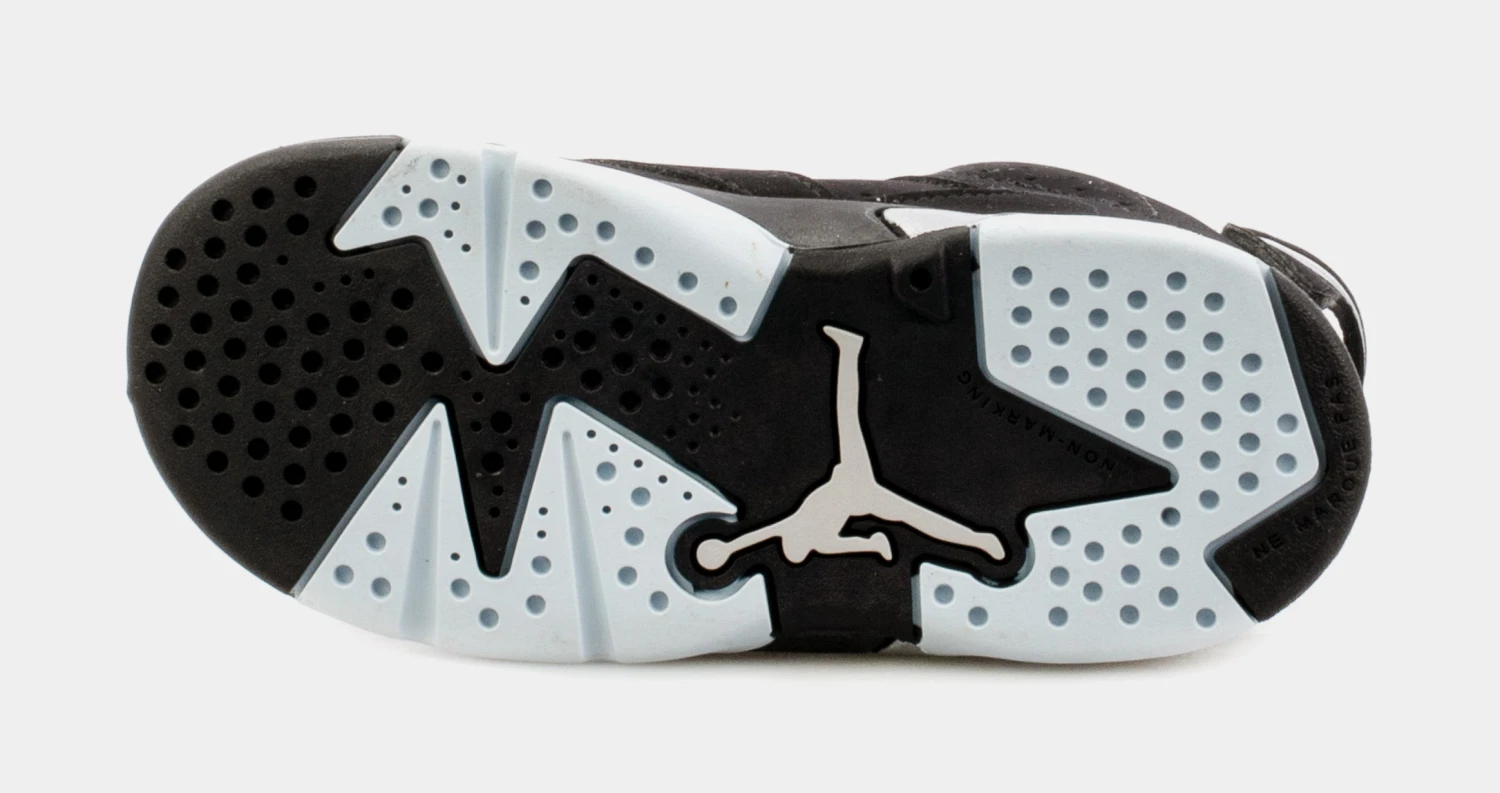 Air Jordan 6 Black Metallic Infant Toddler Lifestyle Shoes (Black) Free Shipping - Image 3