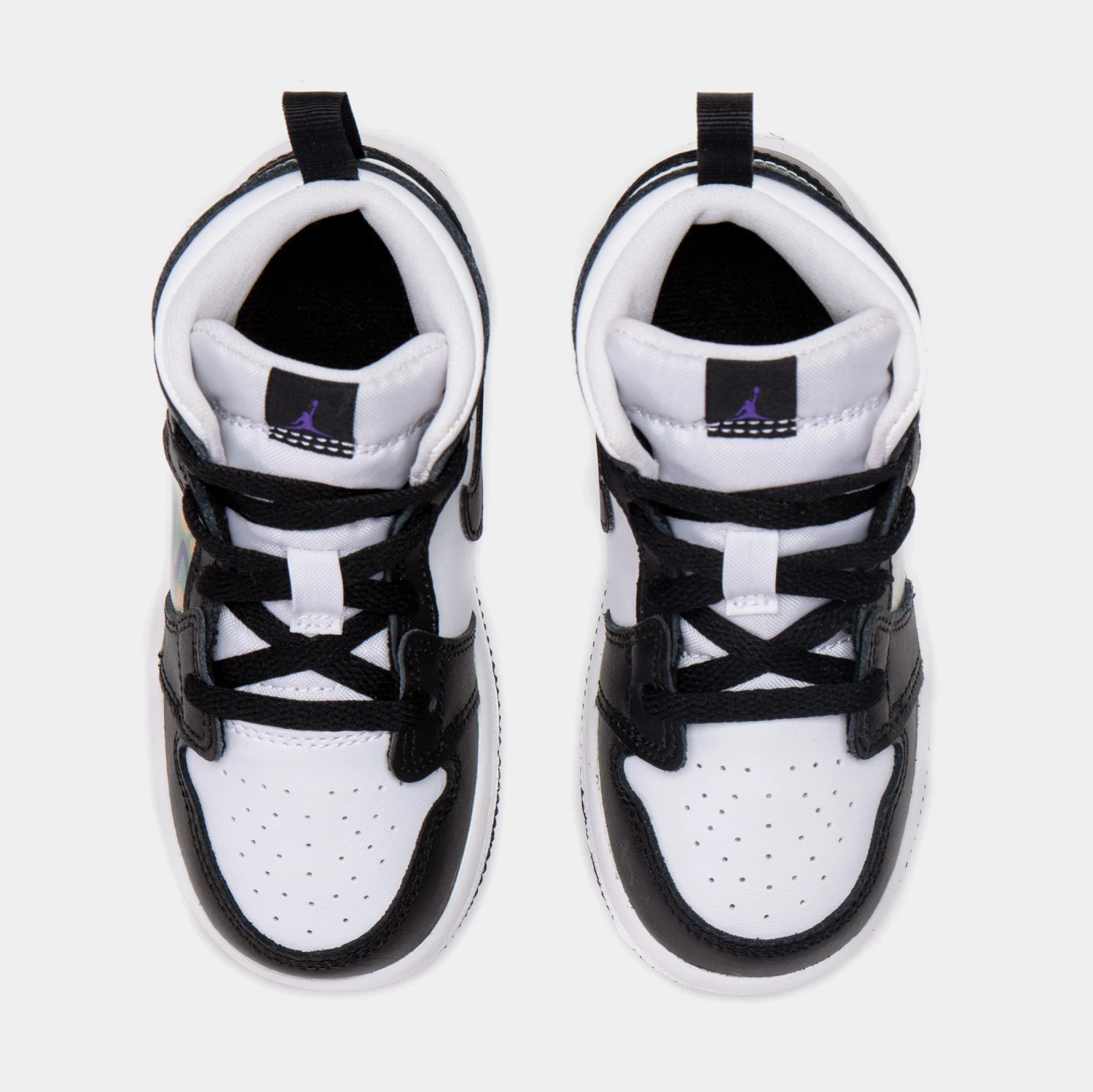 Air Jordan 1 Mid Hologram Infant Toddler Lifestyle Shoes (Black) - Image 5