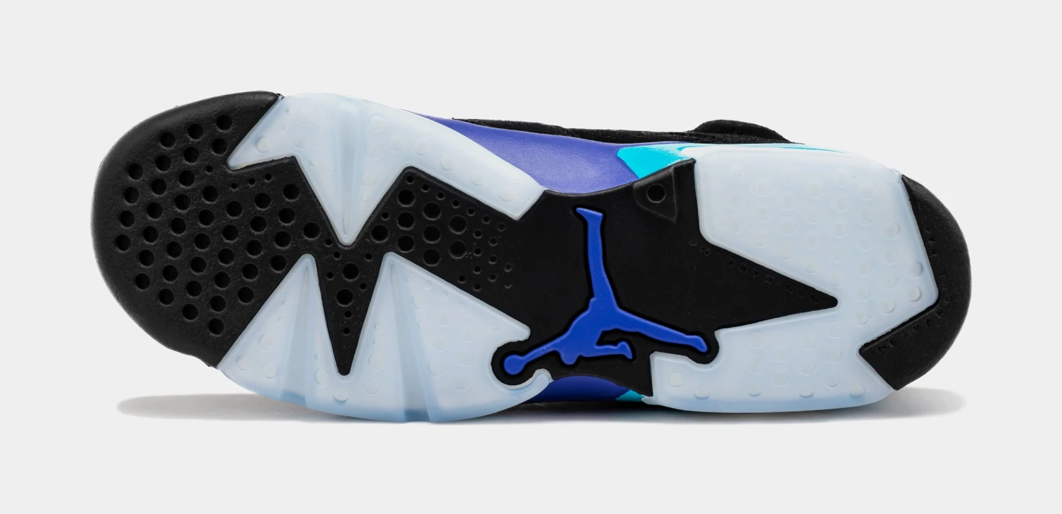 Air Jordan 6 Retro Aqua Grade School Lifestyle Shoes (Black/Aquatone/Bright Concord) - Image 3