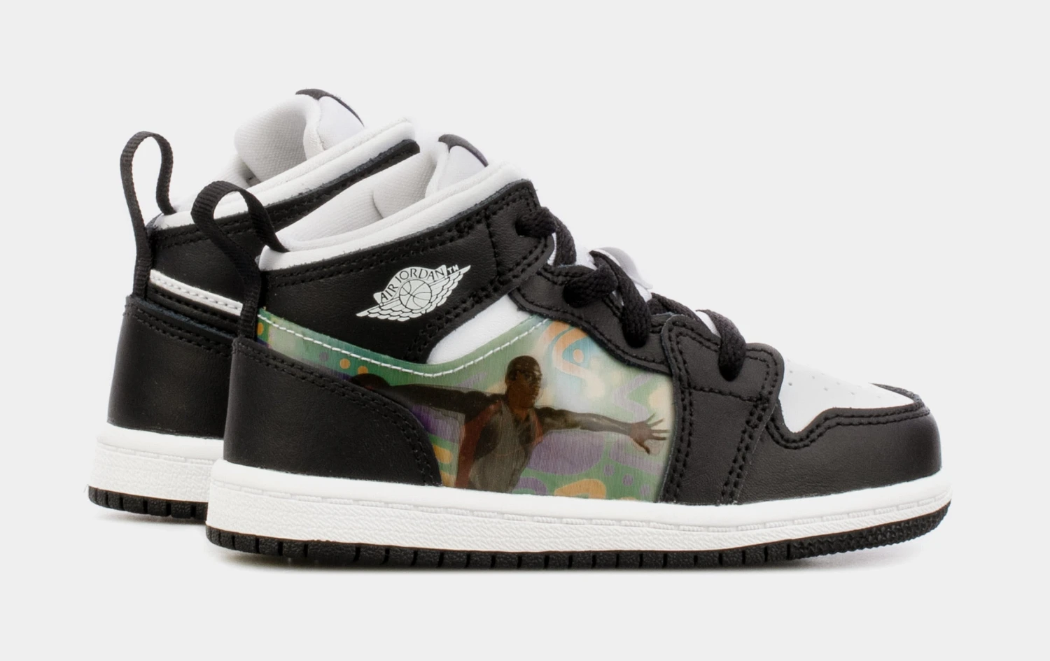 Air Jordan 1 Mid Hologram Infant Toddler Lifestyle Shoes (Black) - Image 6