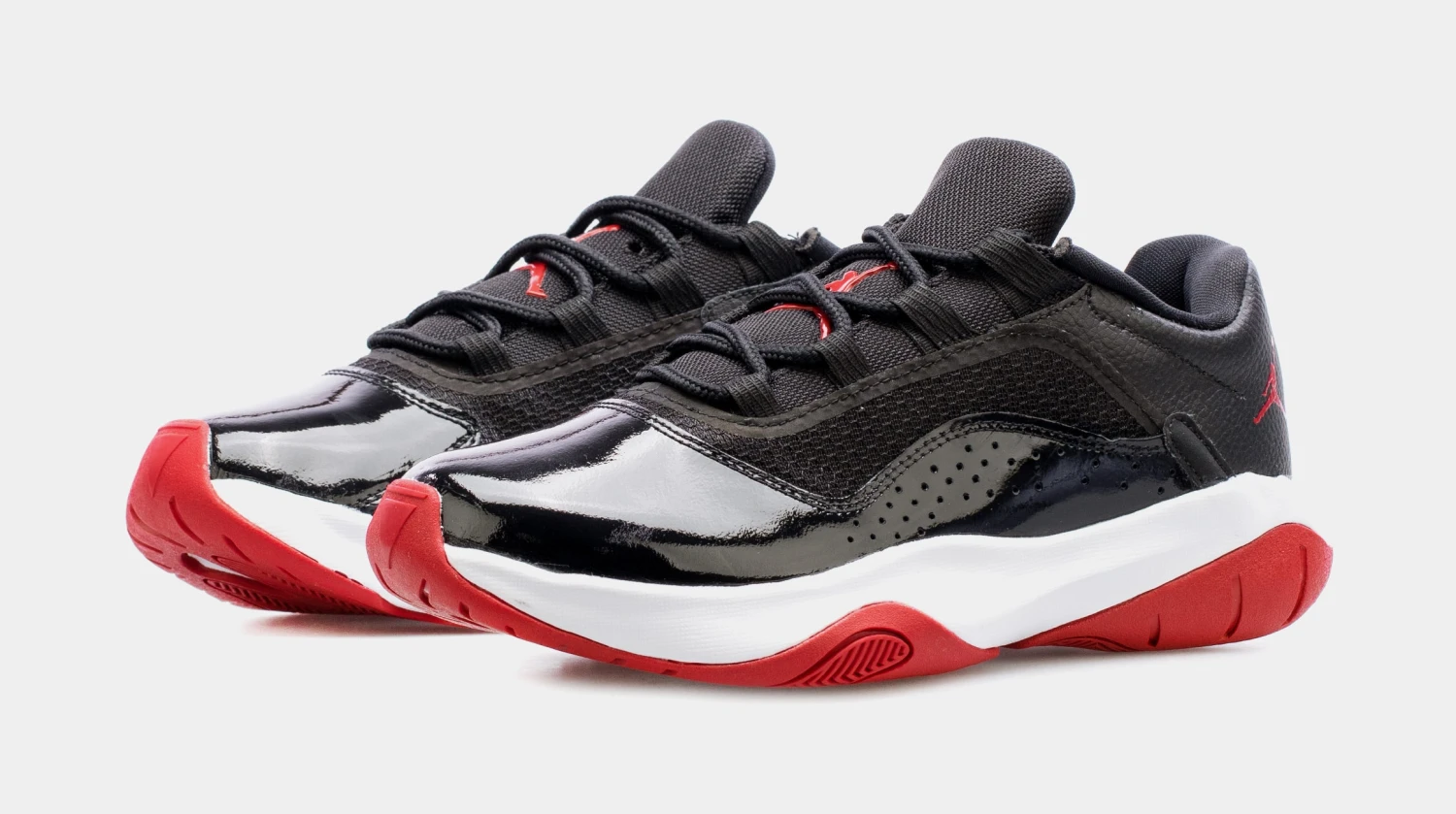 Air Jordan 11 CMFT Low Grade School Basketball Shoes (Black/Red) - Image 4