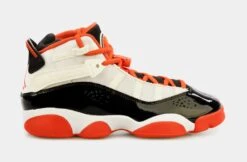 Jordan 6 Rings Grade School Basketball Shoes (White/Orange)