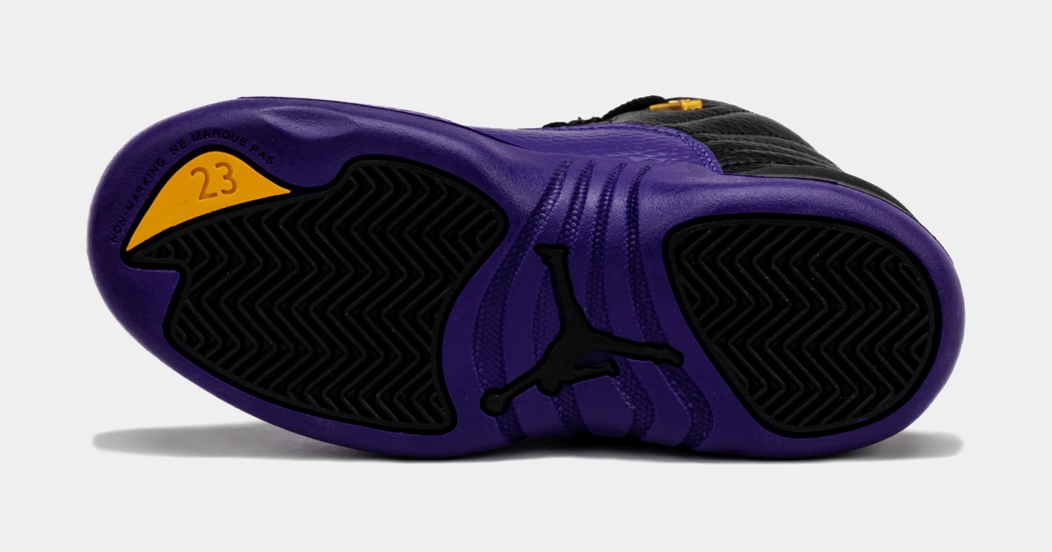 Air Jordan 12 Retro Field Purple Preschool Lifestyle Shoes (Black/Purple) - Image 3