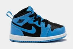 Air Jordan 1 Retro Mid University Blue Infant Toddler Lifestyle Shoes (University Blue/Black)