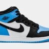 Air Jordan 1 Retro High OG University Blue Grade School Lifestyle Shoes (Black/Blue)