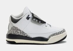 Air Jordan 3 Retro Hide Nā Sneak Preschool Lifestyle Shoes (White/Black)