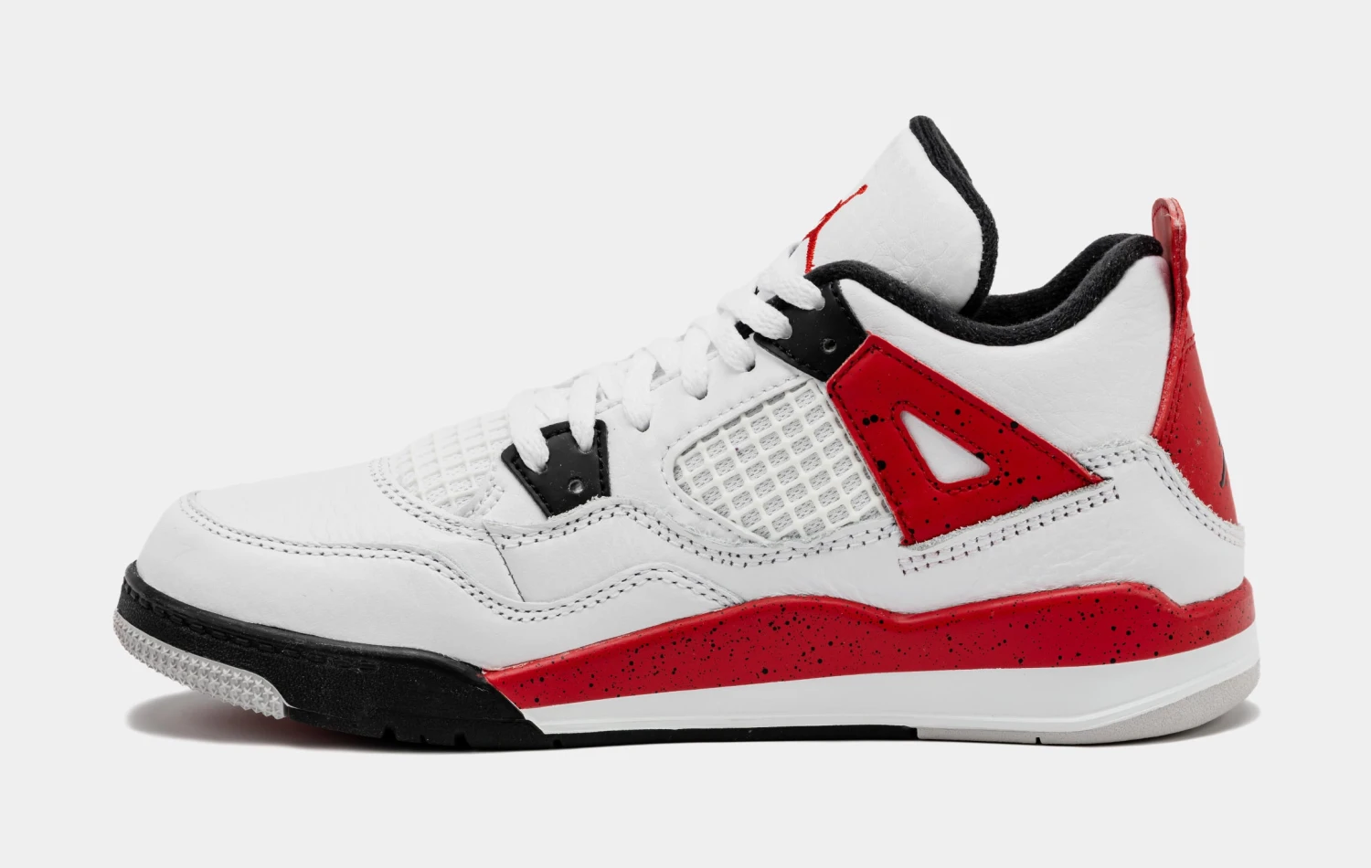 Air Jordan 4 Retro Red Cement Preschool Lifestyle Shoes (White/Red) Free Shipping - Image 2