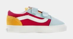 Vans Old Skool Infant Toddler Skate Shoes (Pink/Blue/Yellow)