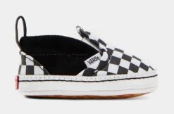 Vans Slip On V Crib Infant Skate Shoes (Black/White)