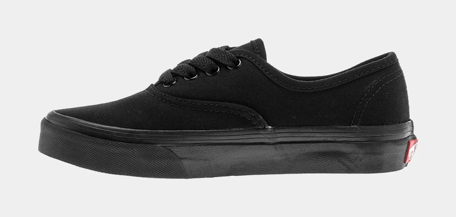 Vans Authentic Low Preschool Skate Shoes (Black) - Image 2