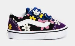 Vans Comfy Cush Old Skool V Infant Toddler Skate Shoes (Blue/Purple)