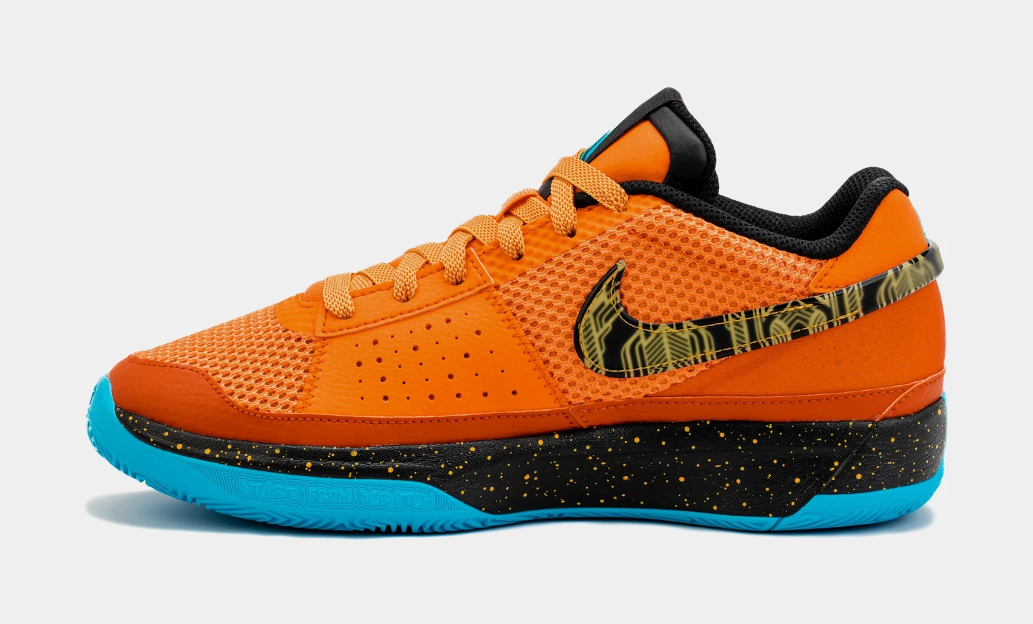 Nike Ja 1 SE Bright Mandarin Opti Yellow Grade School Lifestyle Shoes (Orange/Blue) - Image 2