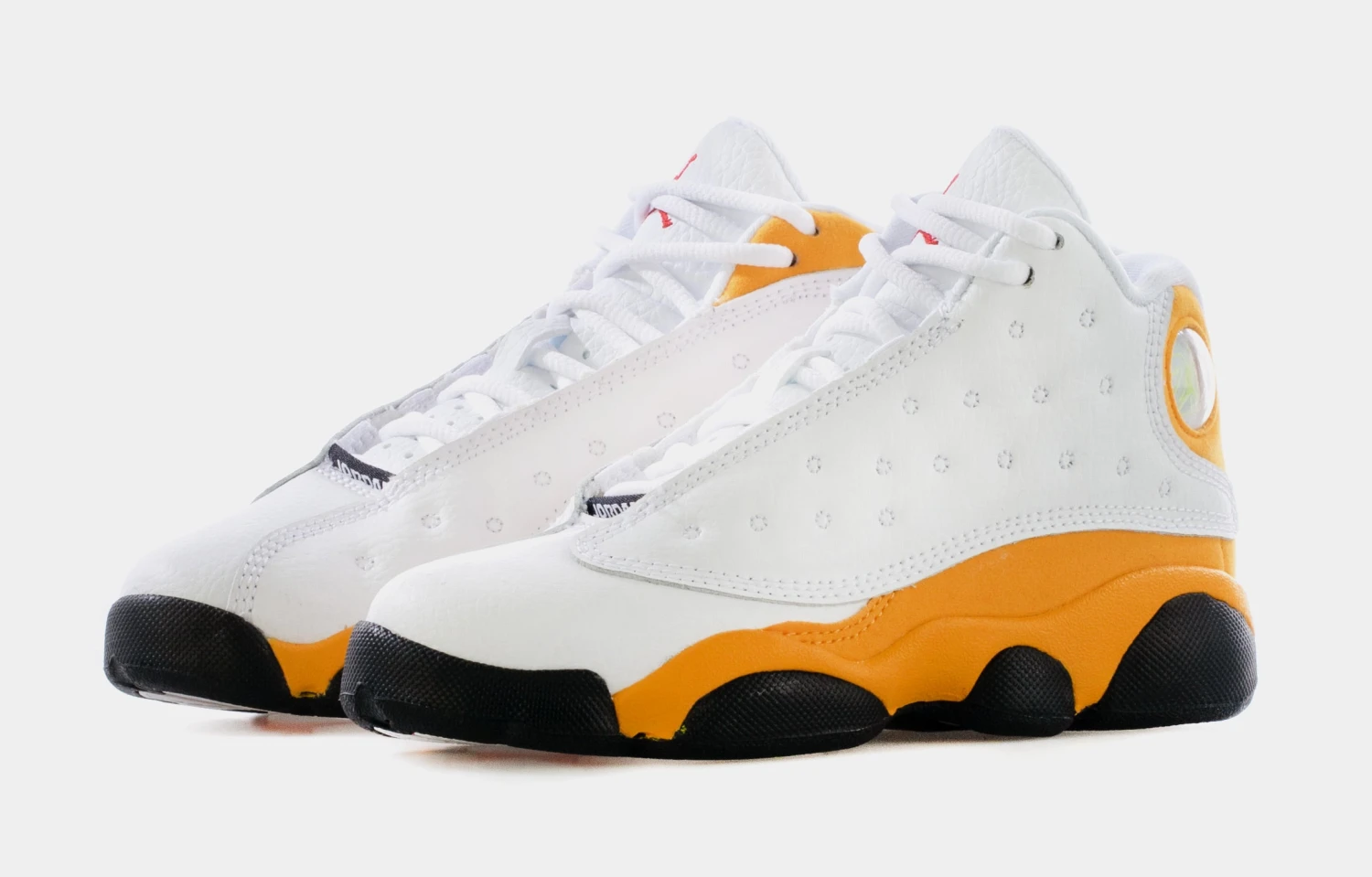 Air Jordan 13 Retro Del Sol Preschool Lifestyle Shoes (White/Yellow) - Image 4