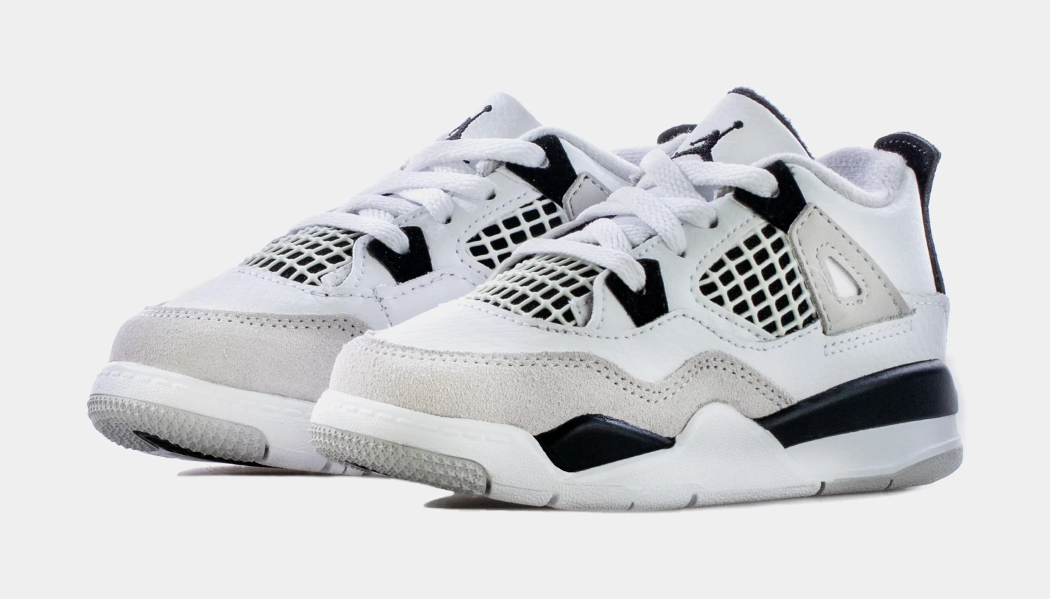 Air Jordan 4 Military Black Infant Toddler Lifestyle Shoes (Black/White) - Image 4