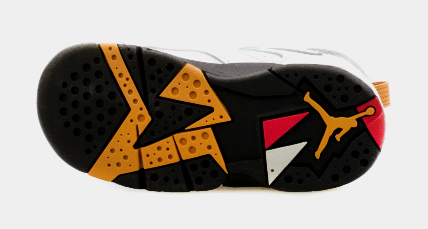 Air Jordan 7 Retro Cardinal Infant Toddler Lifestyle Shoes (White/Red) Free Shipping - Image 3