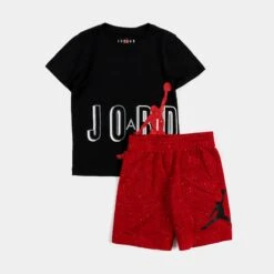 Jordan Speckle Air Jumbled Infant Toddler Set (Black/Red)