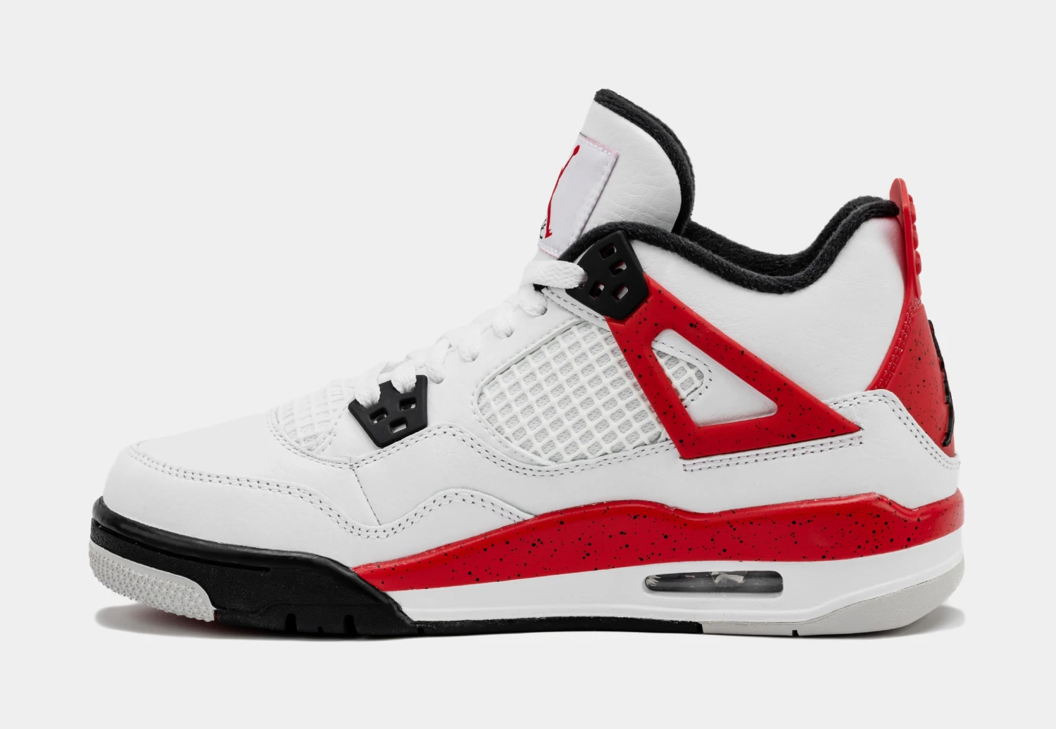 Air Jordan 4 Retro Red Cement Grade School Lifestyle Shoes (White/Red) Free Shipping - Image 2