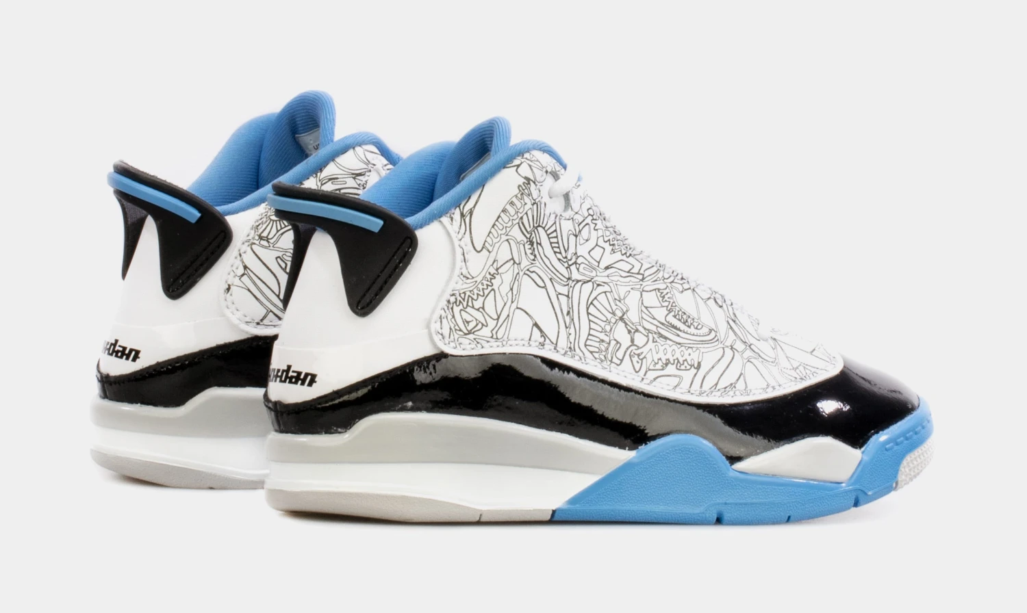 Air Jordan Dub Zero Preschool Lifestyle Shoes (White/Blue) - Image 6