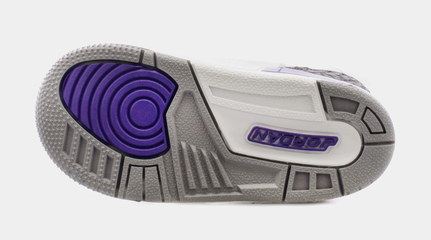 Air Jordan 3 Retro Dark Iris Infant Toddler Lifestyle Shoes (White/Purple) Free Shipping - Image 2