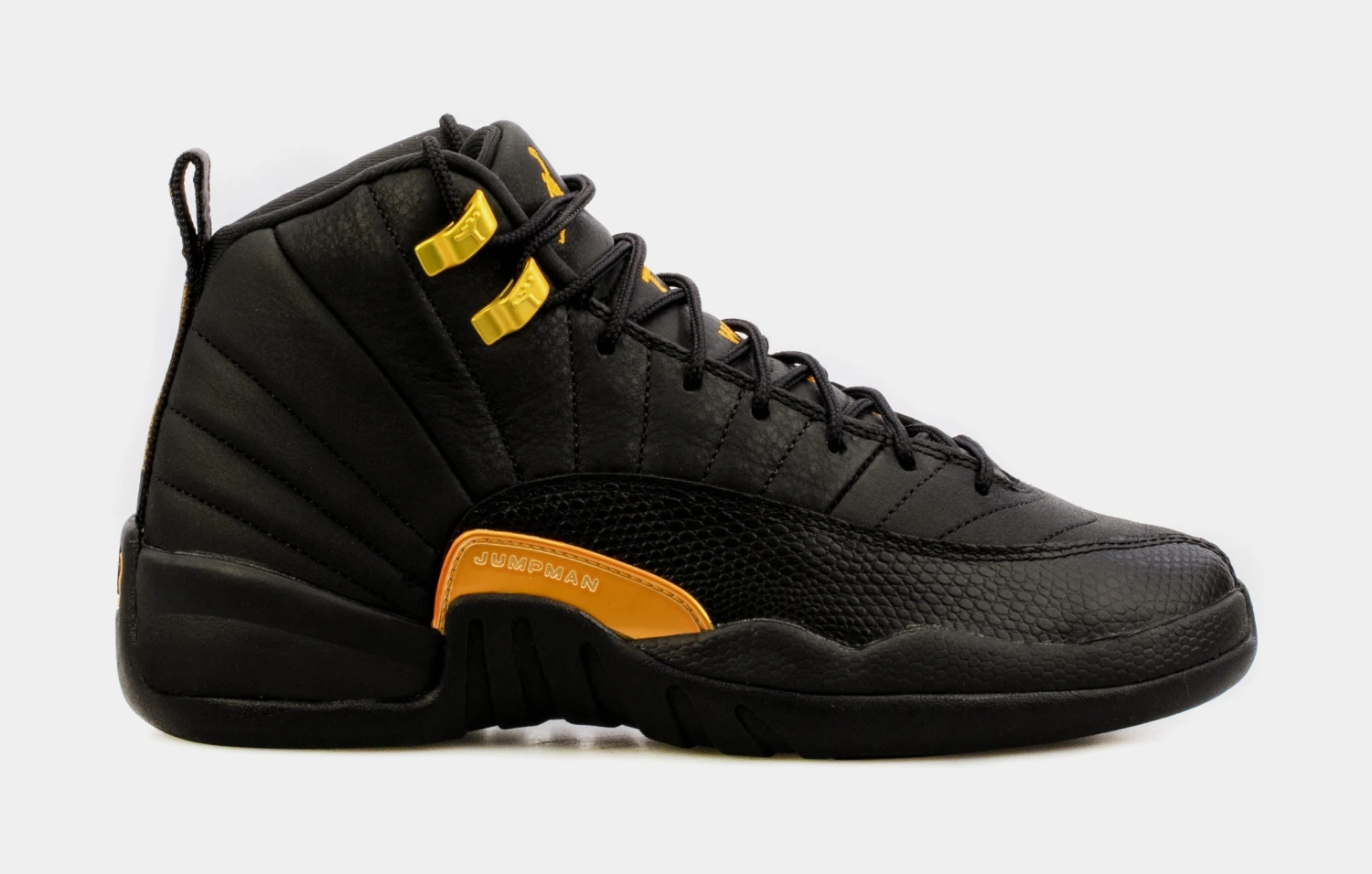 Air Jordan 12 Retro Black Taxi Grade School Lifestyle Shoes (Black) Free Shipping