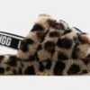 Ugg Fluff Yeah Leopard Grade School Sandal (Brown/Black)