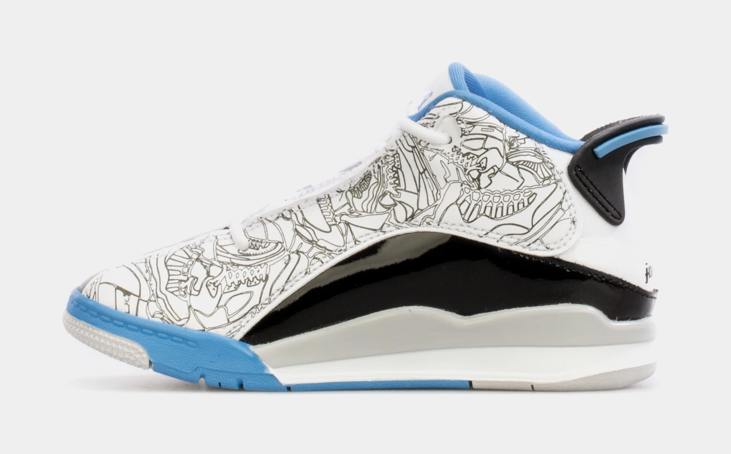 Air Jordan Dub Zero Preschool Lifestyle Shoes (White/Blue) - Image 2