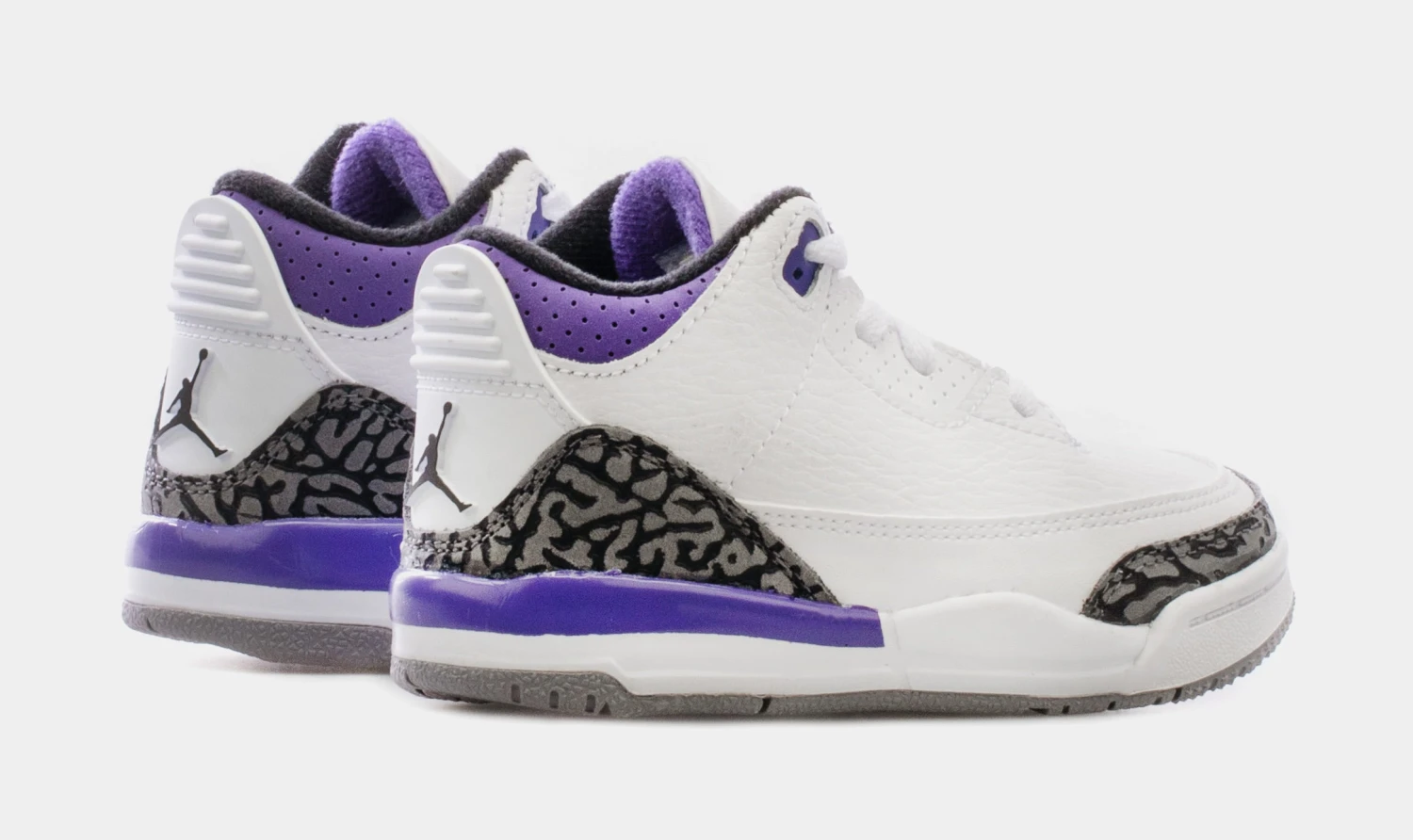 Air Jordan 3 Retro Dark Iris Infant Toddler Lifestyle Shoes (White/Purple) Free Shipping - Image 6