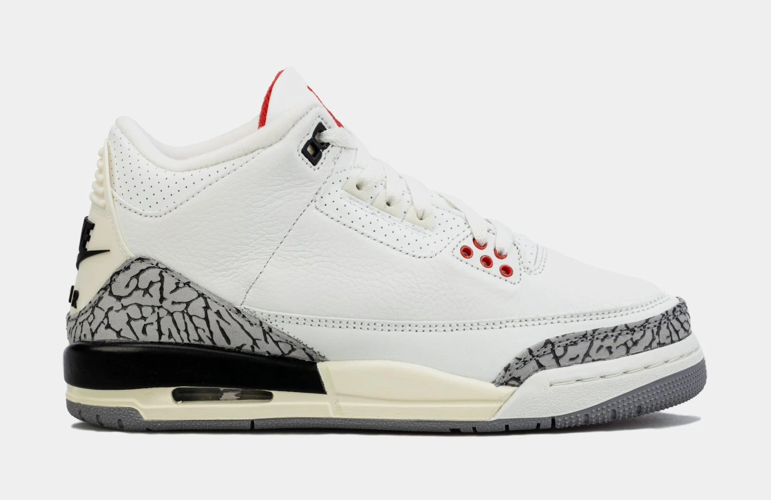 Air Jordan 3 Retro White Cement Reimagined Grade School Lifestyle Shoes (White/Grey)