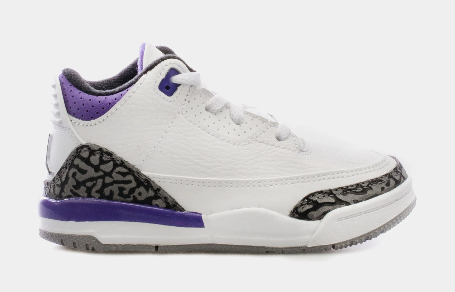 Air Jordan 3 Retro Dark Iris Infant Toddler Lifestyle Shoes (White/Purple) Free Shipping - Image 5