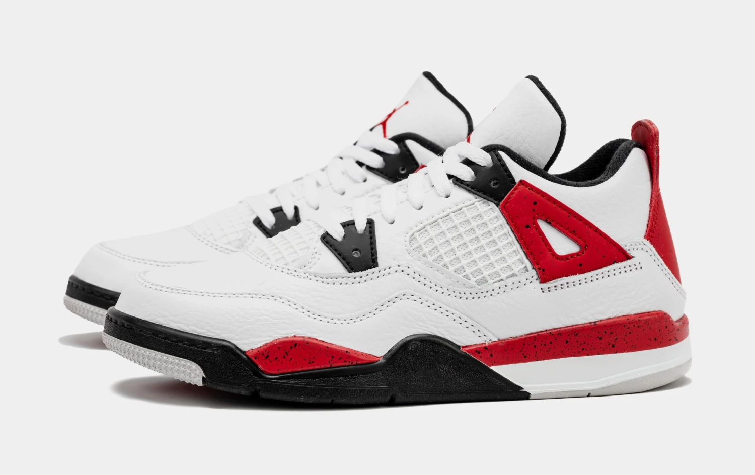 Air Jordan 4 Retro Red Cement Preschool Lifestyle Shoes (White/Red) Free Shipping - Image 4