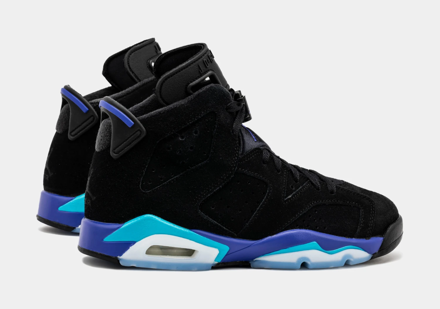 Air Jordan 6 Retro Aqua Grade School Lifestyle Shoes (Black/Aquatone/Bright Concord) - Image 6
