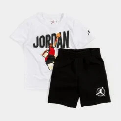 Jordan Flight MVP Shorts Infant Toddler Set (Black/White)