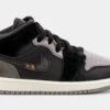 Air Jordan 1 Mid SE Craft Preschool Lifestyle Shoes (Black/Grey)